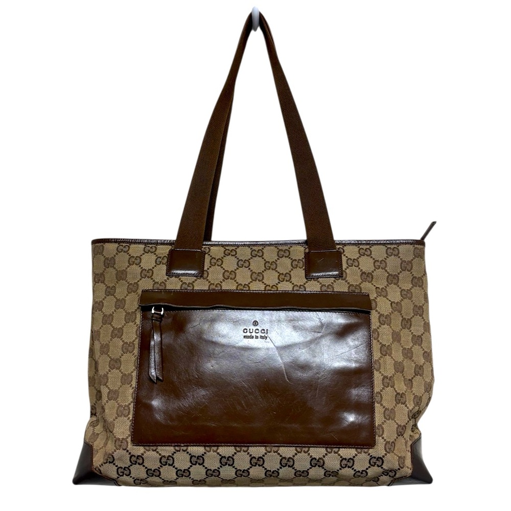 Gucci vintage authentic upcycled zip tote shoulder bag brown floral micro GG EUC